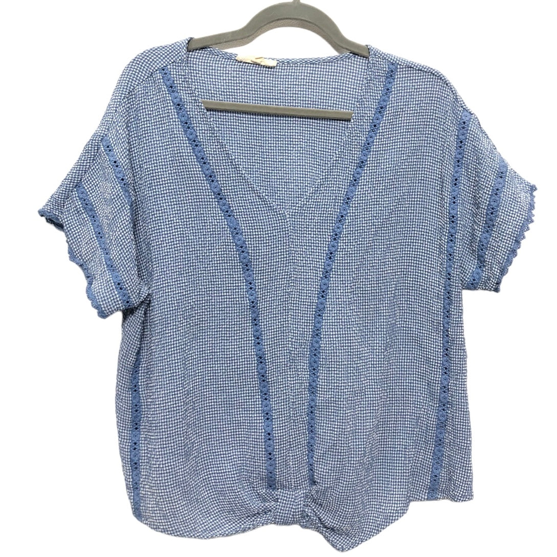 Blue Blouse Short Sleeve Entro, Size L