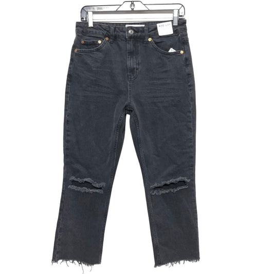 Black Denim Jeans Straight Top Shop, Size 8