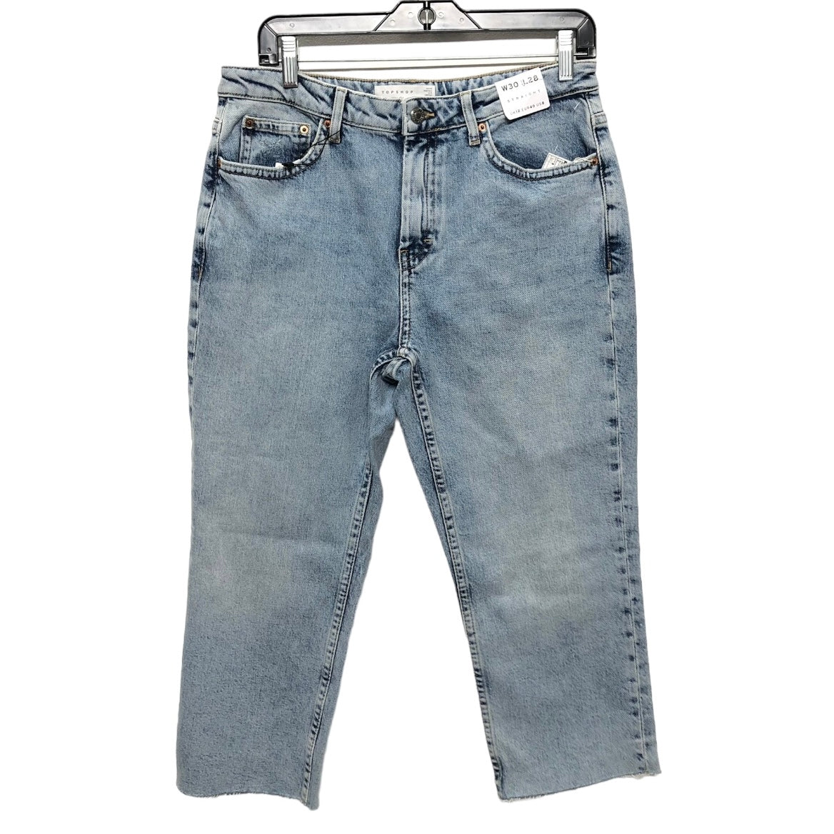 Blue Denim Jeans Straight Top Shop, Size 8