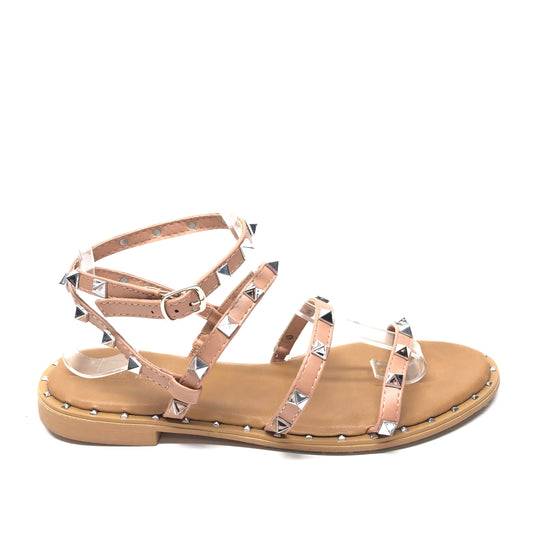 Peach Sandals Flats Nicole By Nicole Miller, Size 9