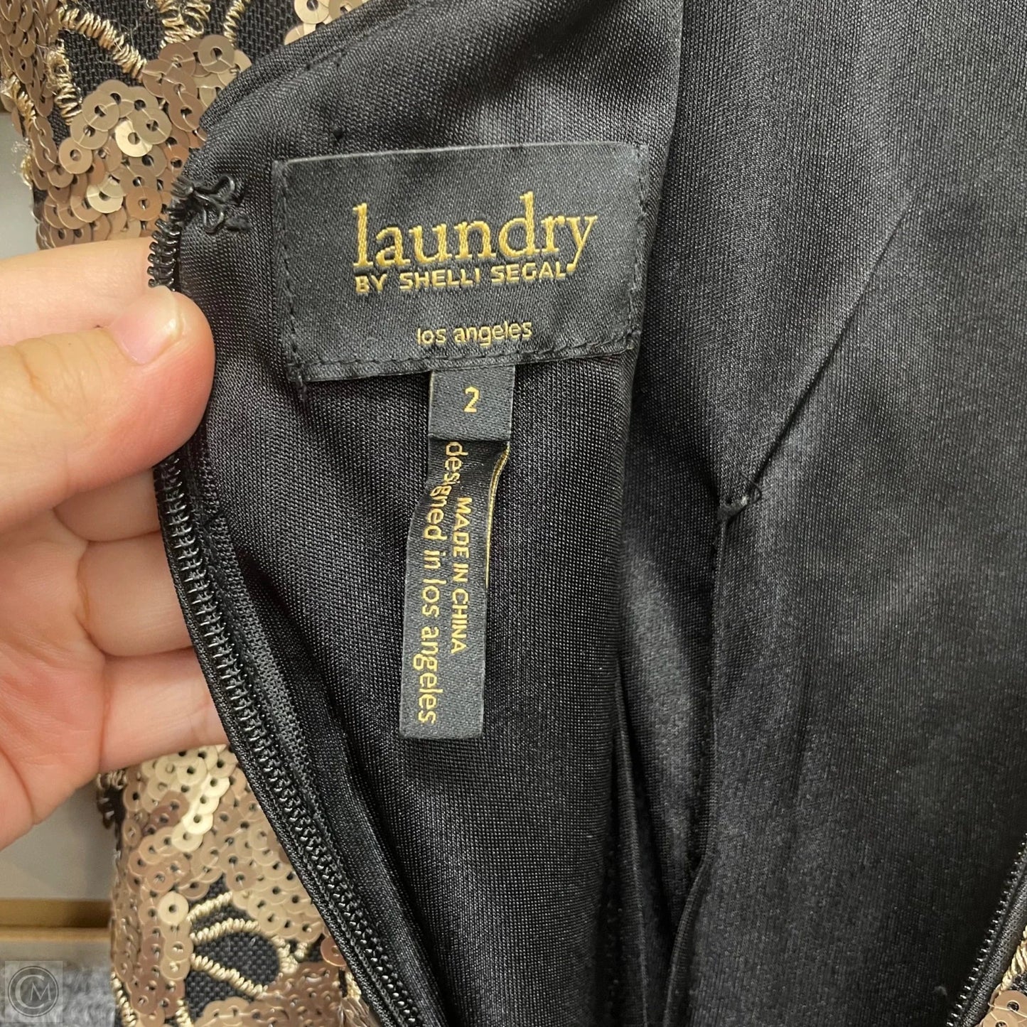 Dress Casual Maxi By Laundry In Black & Gold, Size: 2