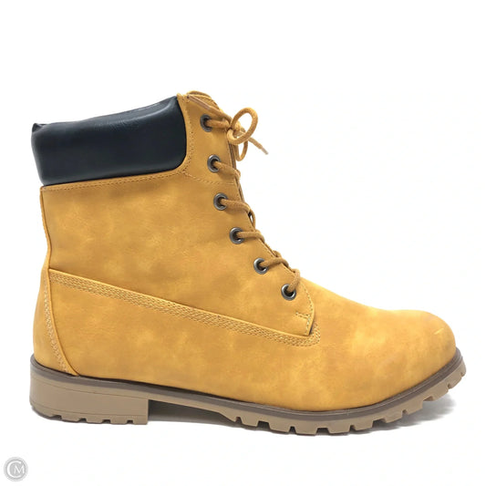 Boots Ankle Flats By Just Fab In Tan, Size: 11