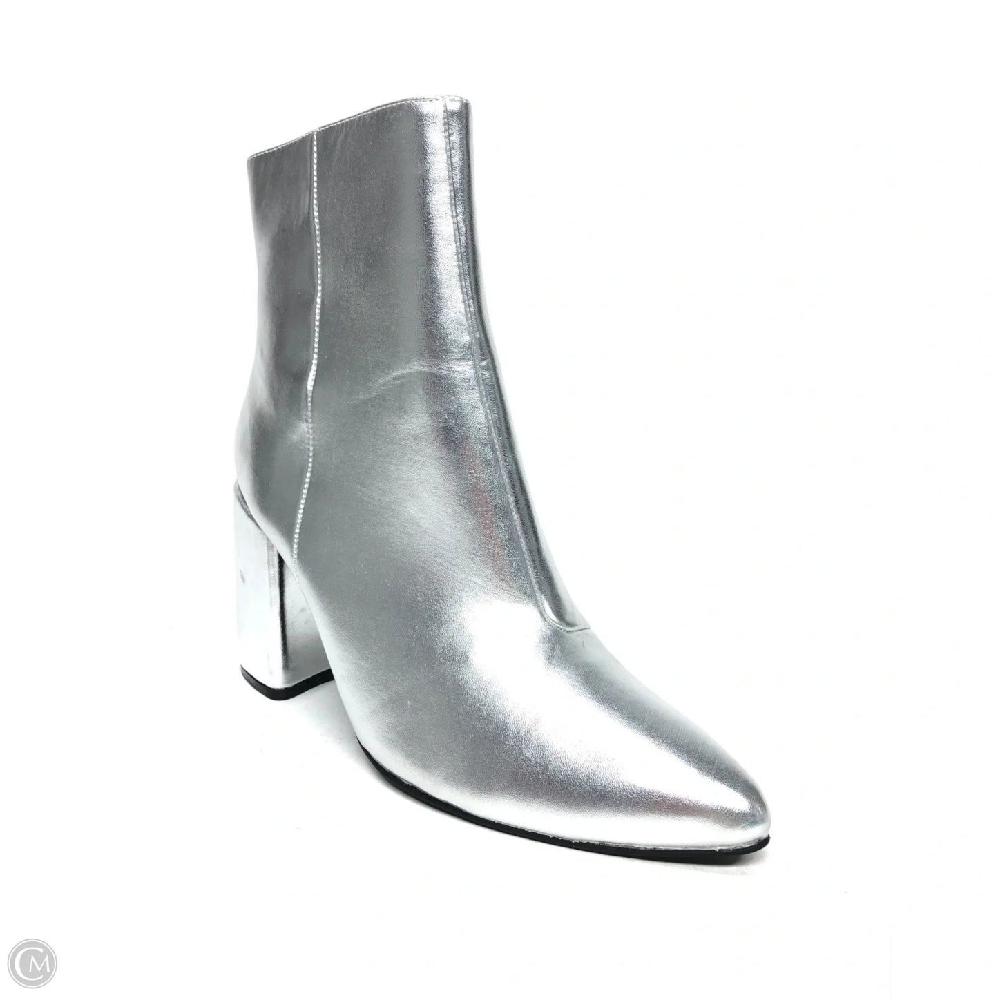 Boots Ankle Heels By Qupid In Silver, Size: 9