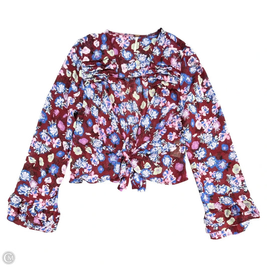 Top Long Sleeve By Free People In Maroon, Size: S
