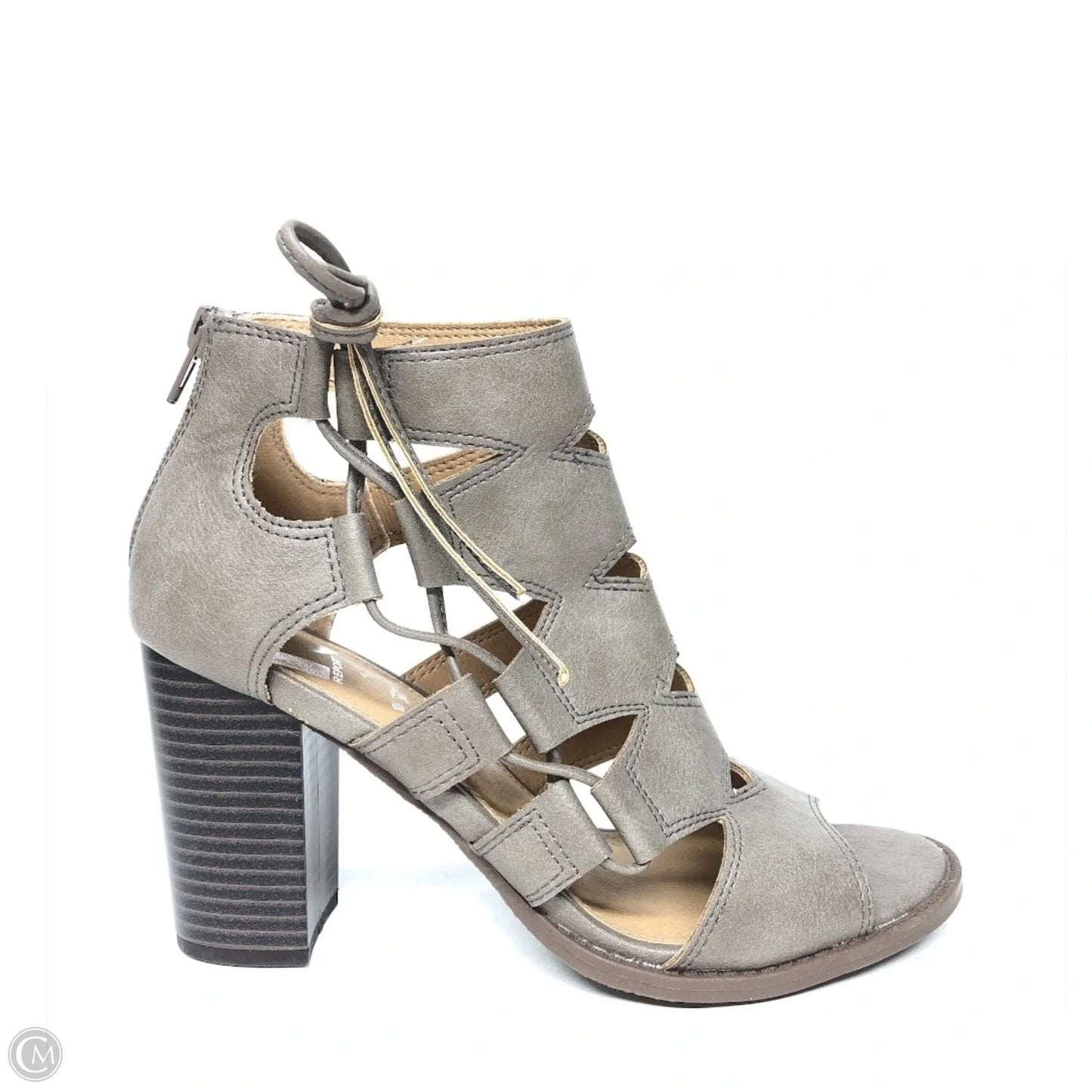 Sandals Heels Block By Report In Taupe, Size: 7