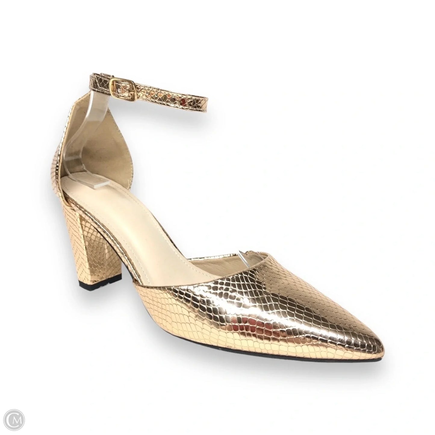 Shoes Heels Block By Clothes Mentor In Gold, Size: 6.5