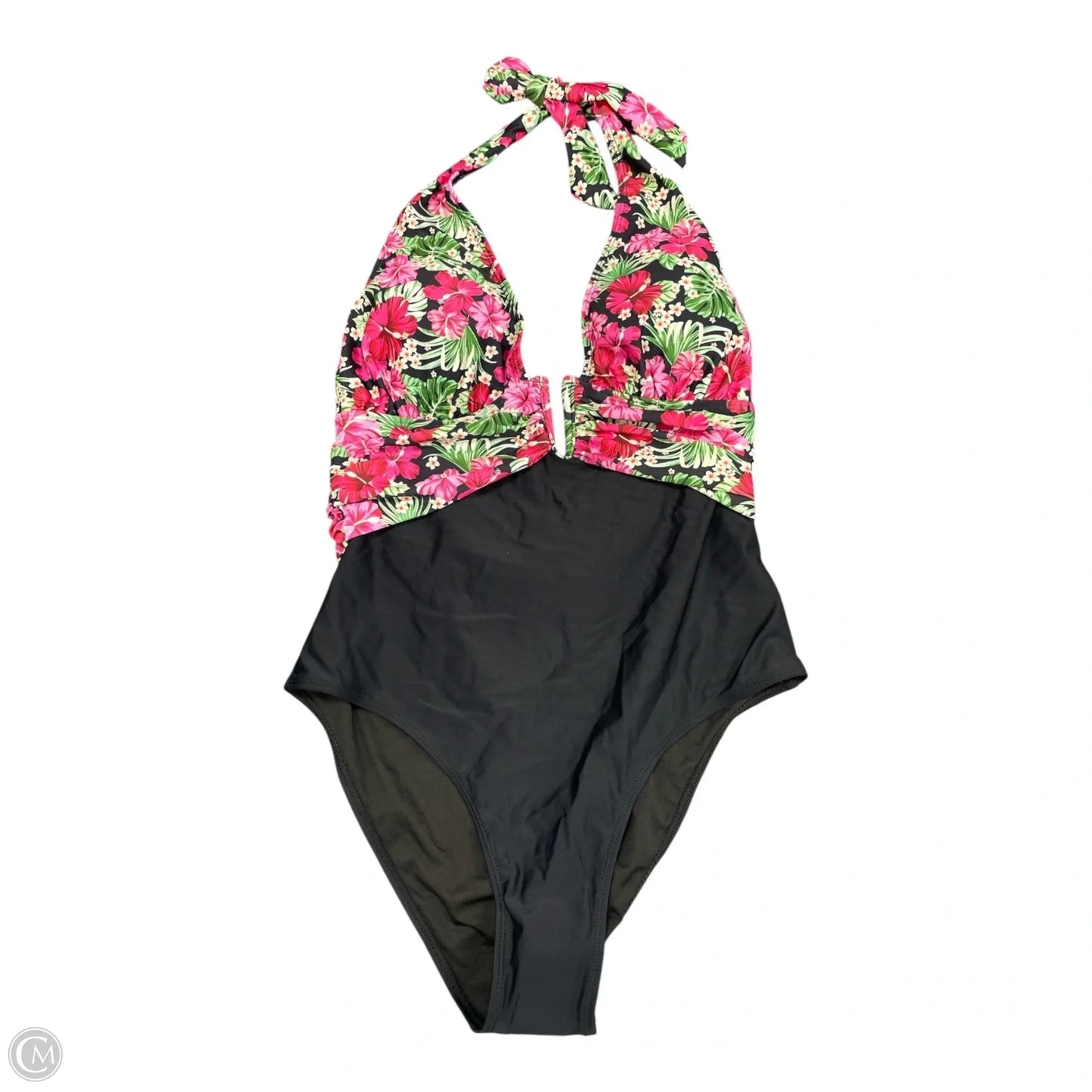 Swimsuit By Clothes Mentor In Black & Pink, Size: L