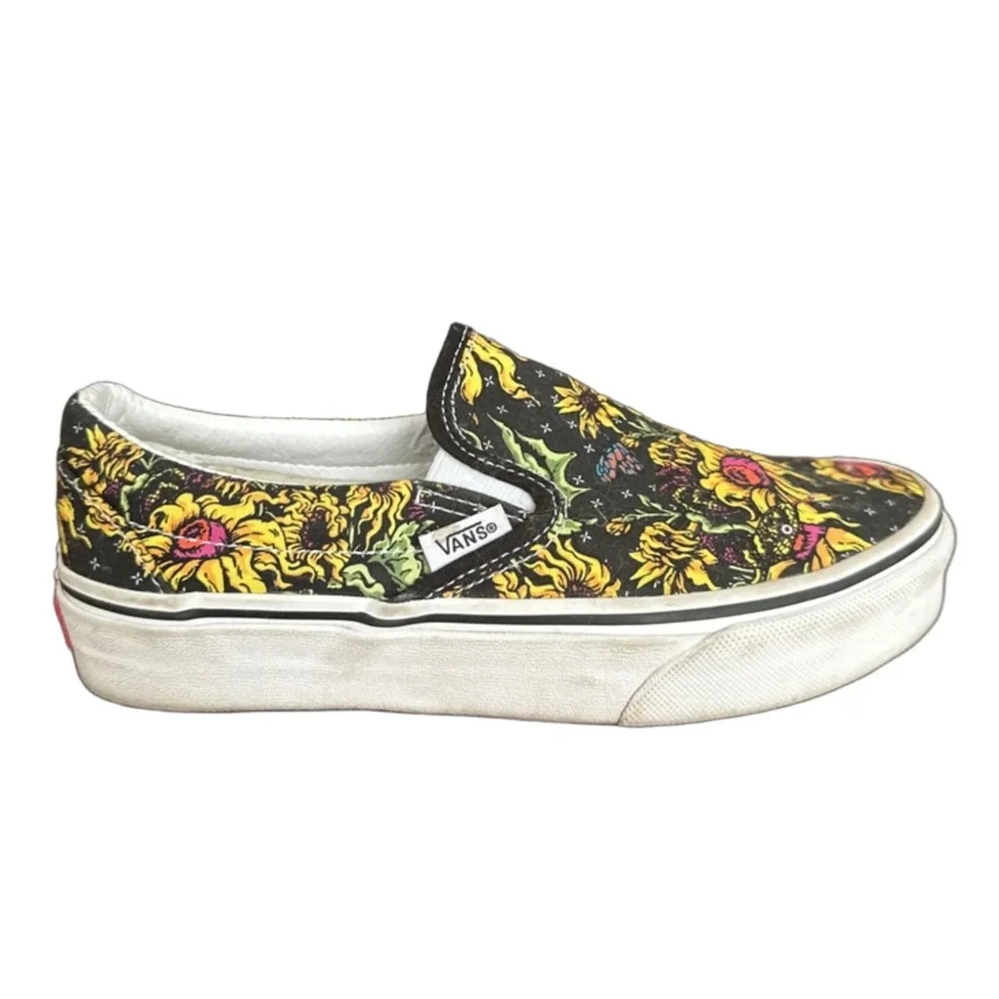 Shoes Sneakers By Vans In Black & Yellow, Size: 5