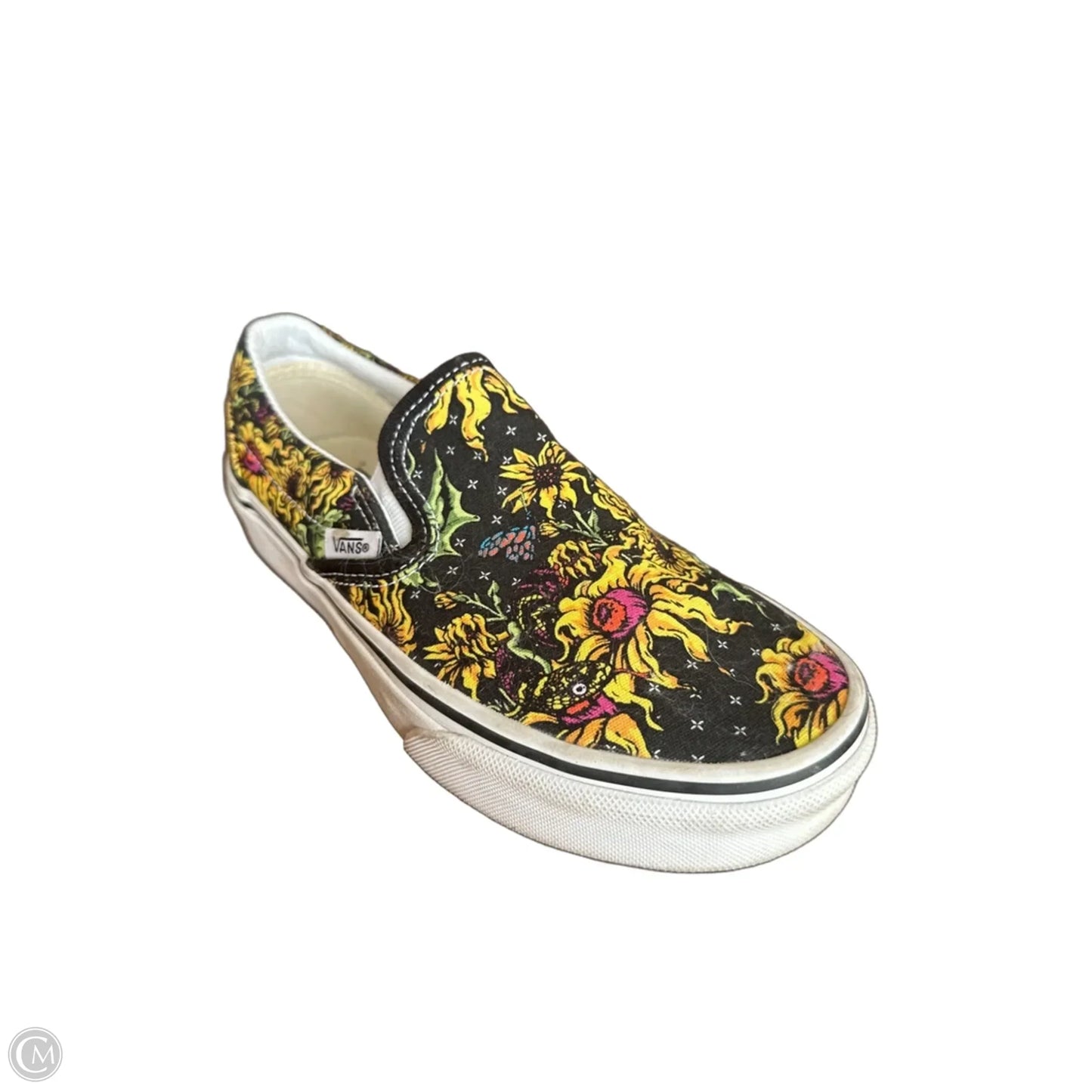 Shoes Sneakers By Vans In Black & Yellow, Size: 5