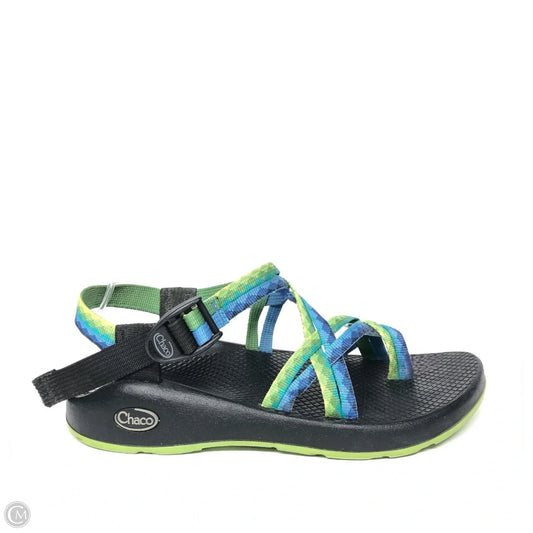Sandals Flats By Chacos In Blue & Green, Size: 8