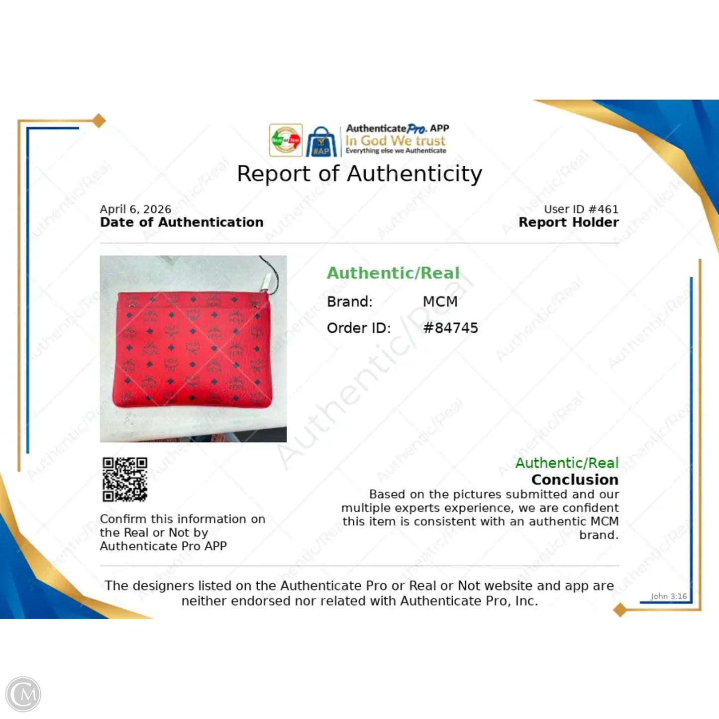 Clutch Luxury Designer By Mcm, Size: Medium