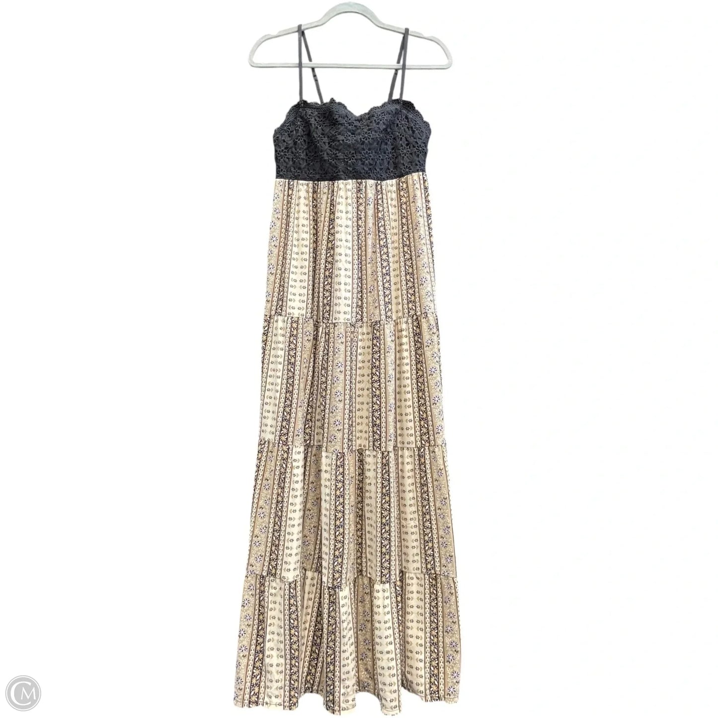 Dress Casual Midi By No Boundaries In Cream & Tan, Size: L