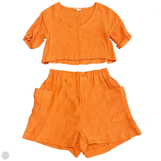 Shorts Set By Blu Pepper In Orange, Size: S