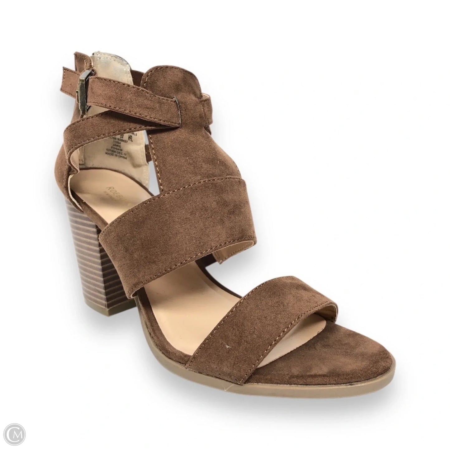 Sandals Heels Block By Roebuck In Brown, Size: 7