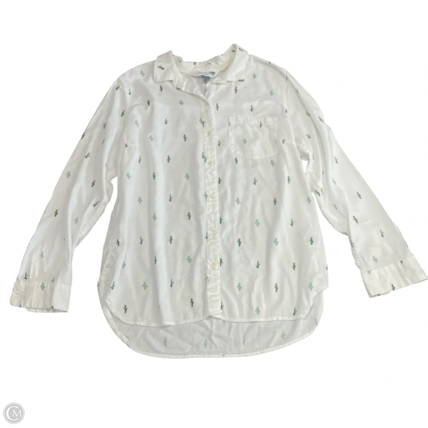 Top Long Sleeve By Old Navy In White, Size: L
