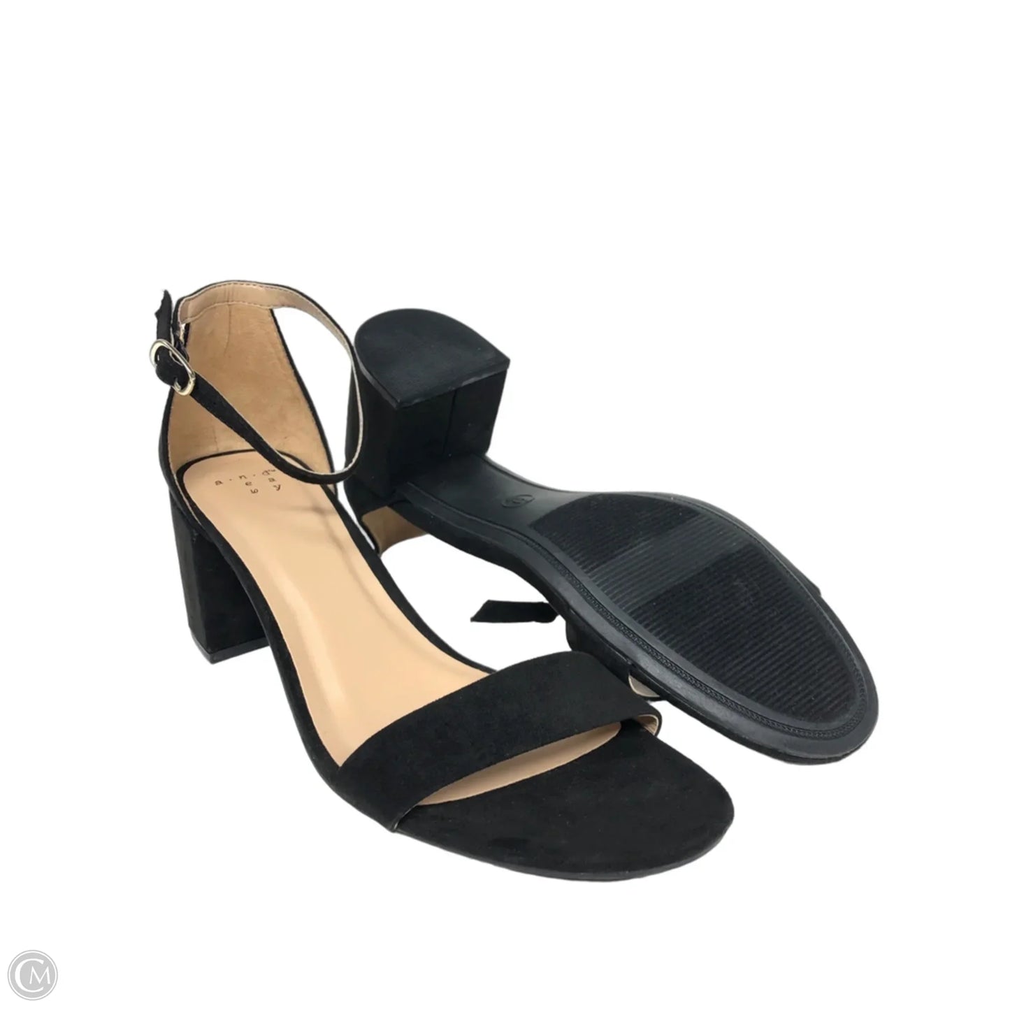 Sandals Heels Block By A New Day In Black, Size: 9