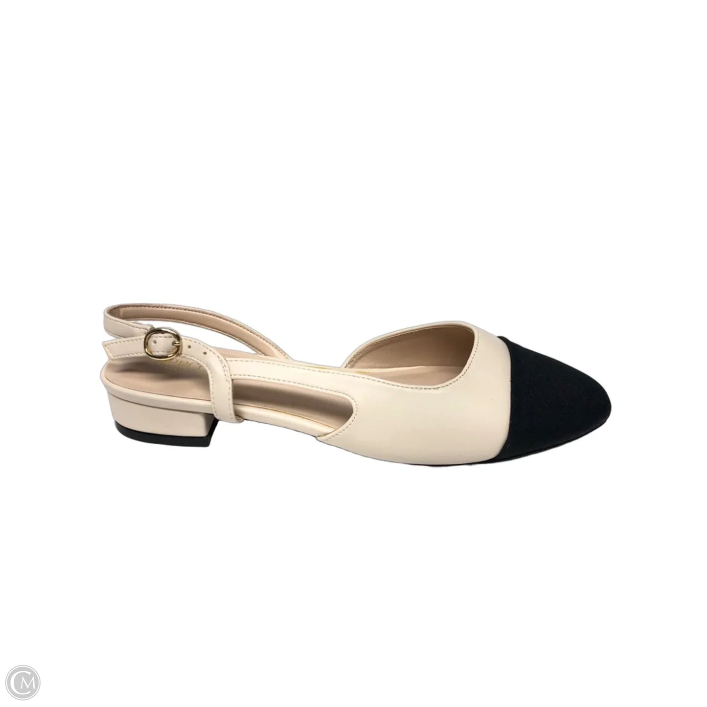 Shoes Flats By Clothes Mentor In Black & Cream, Size: 9