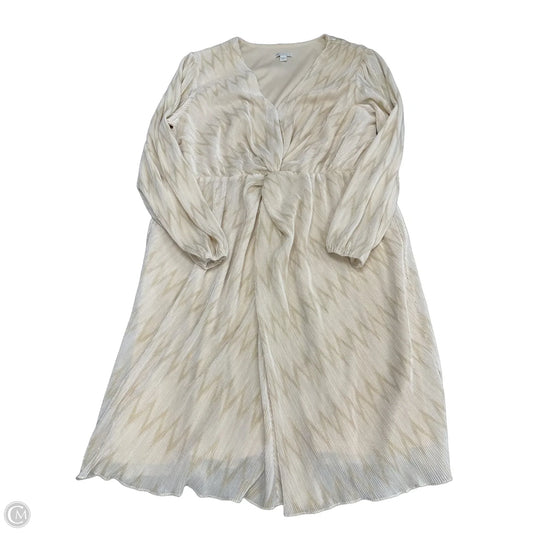 Dress Casual Midi By Cato In Cream, Size: 18