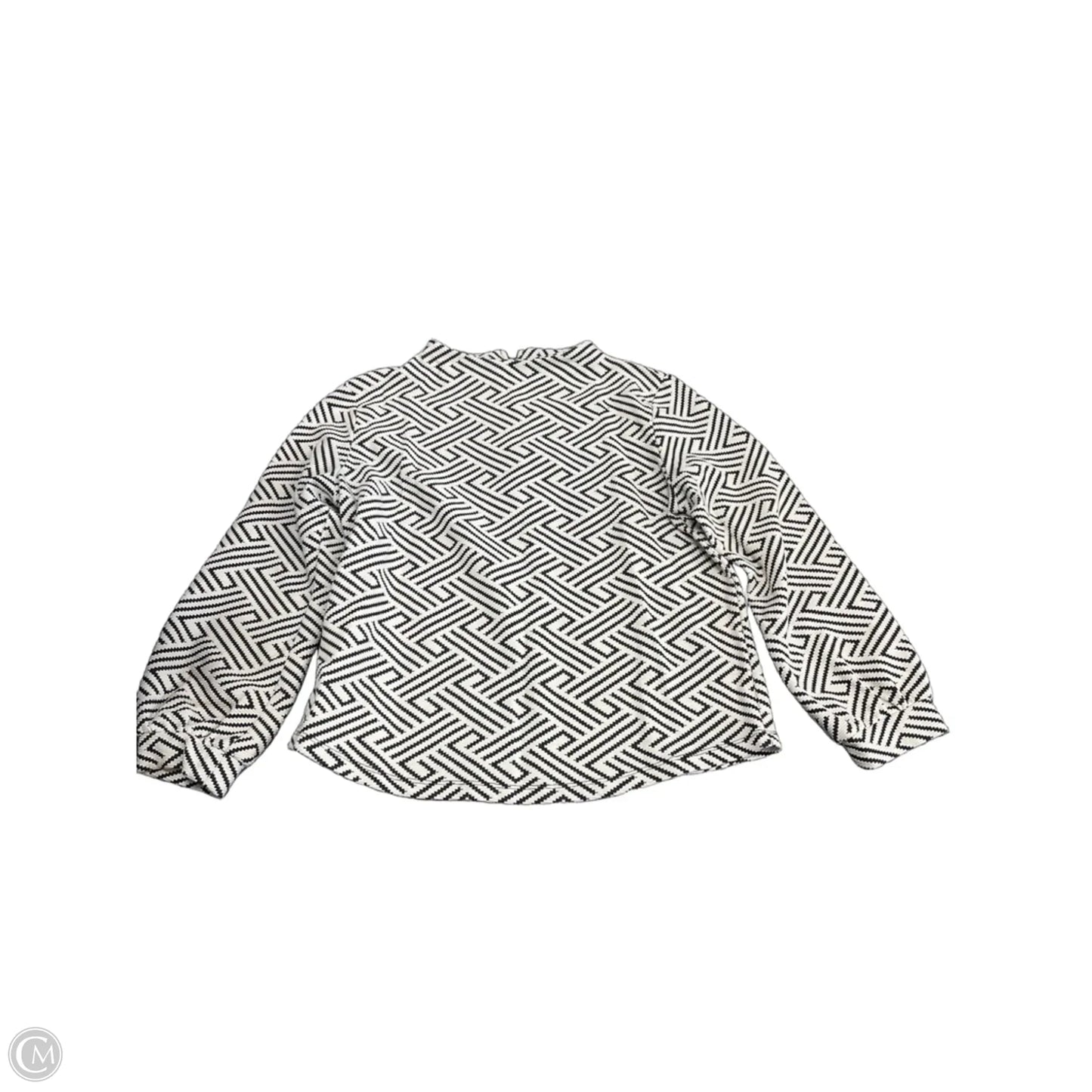 Top Long Sleeve By W5 In Black & White, Size: L
