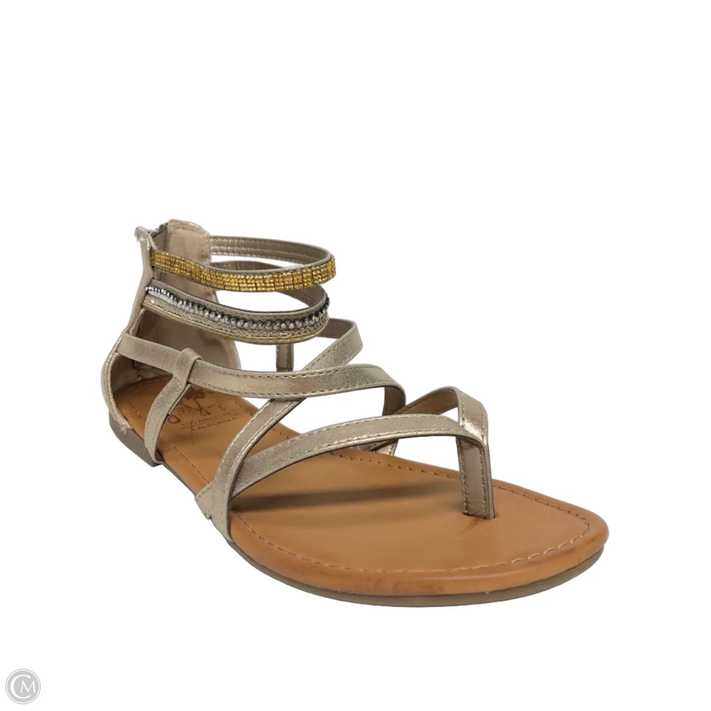 Sandals Flats By Jelly Pop In Bronze, Size: 10