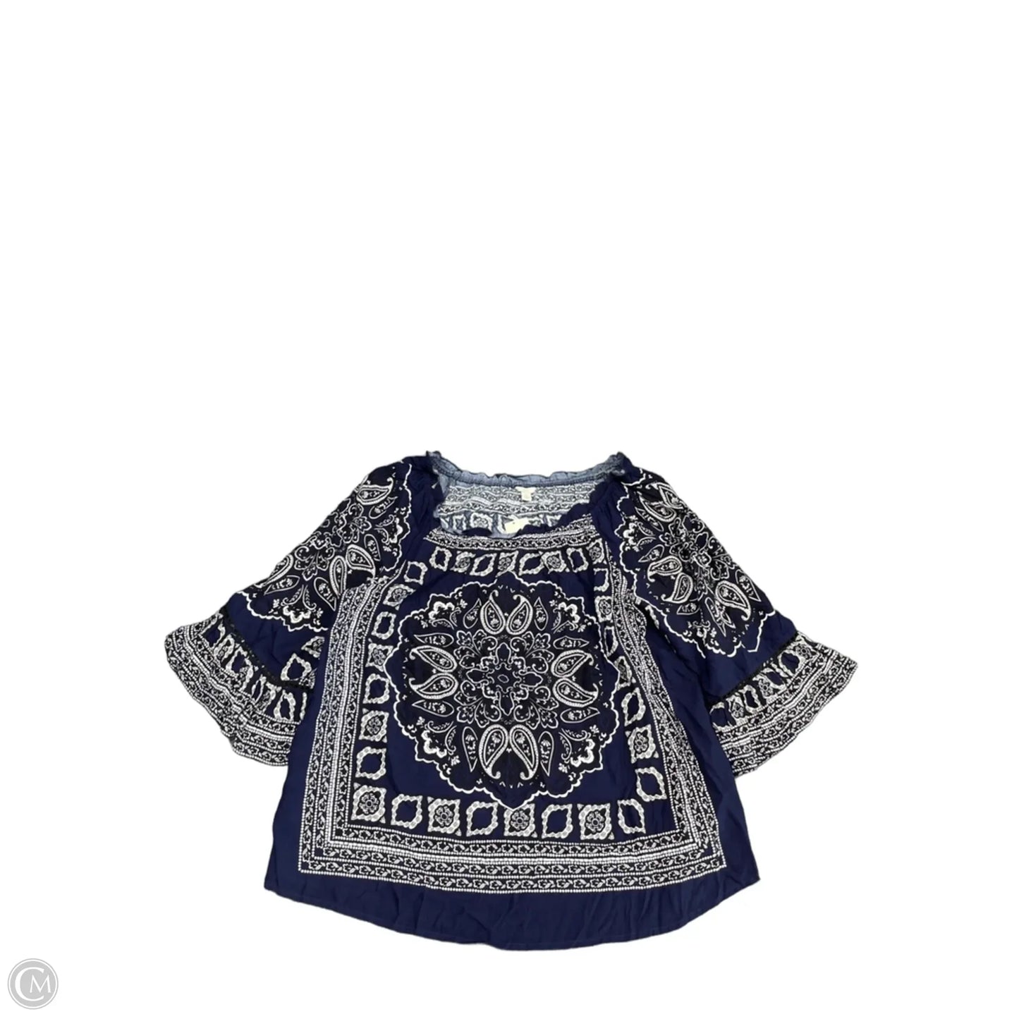 Top 3/4 Sleeve By Cato In Navy, Size: Xl