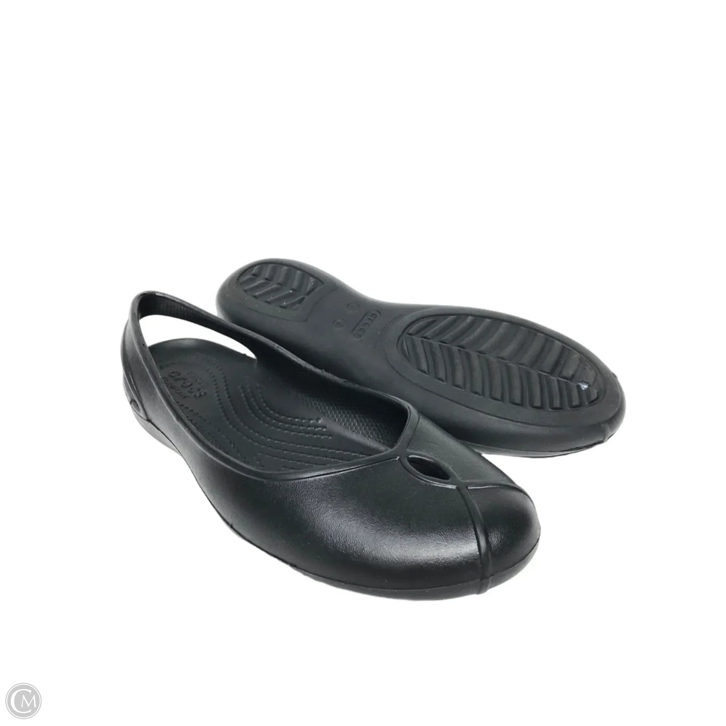 Shoes Flats By Crocs In Black, Size: 8