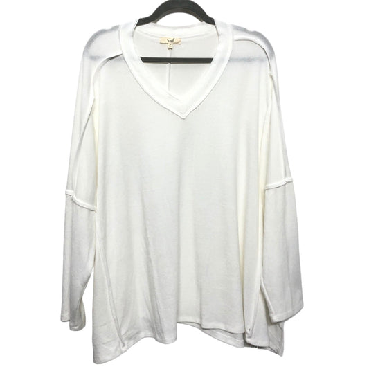 Top Long Sleeve By Easel In White, Size: M