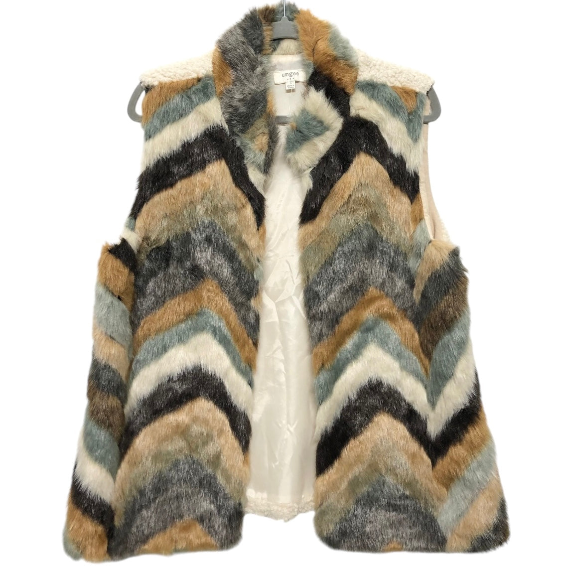 Vest Faux Fur & Sherpa By Umgee In Multi-colored, Size: S