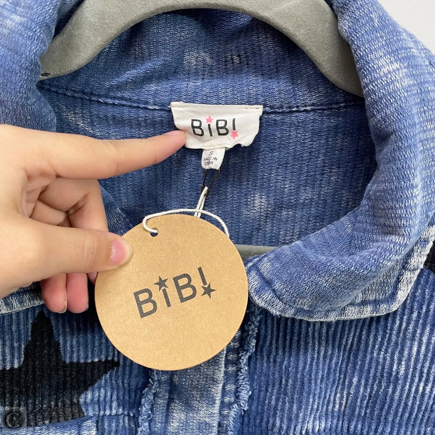 Jacket Shirt By Bibi In Blue, Size: S