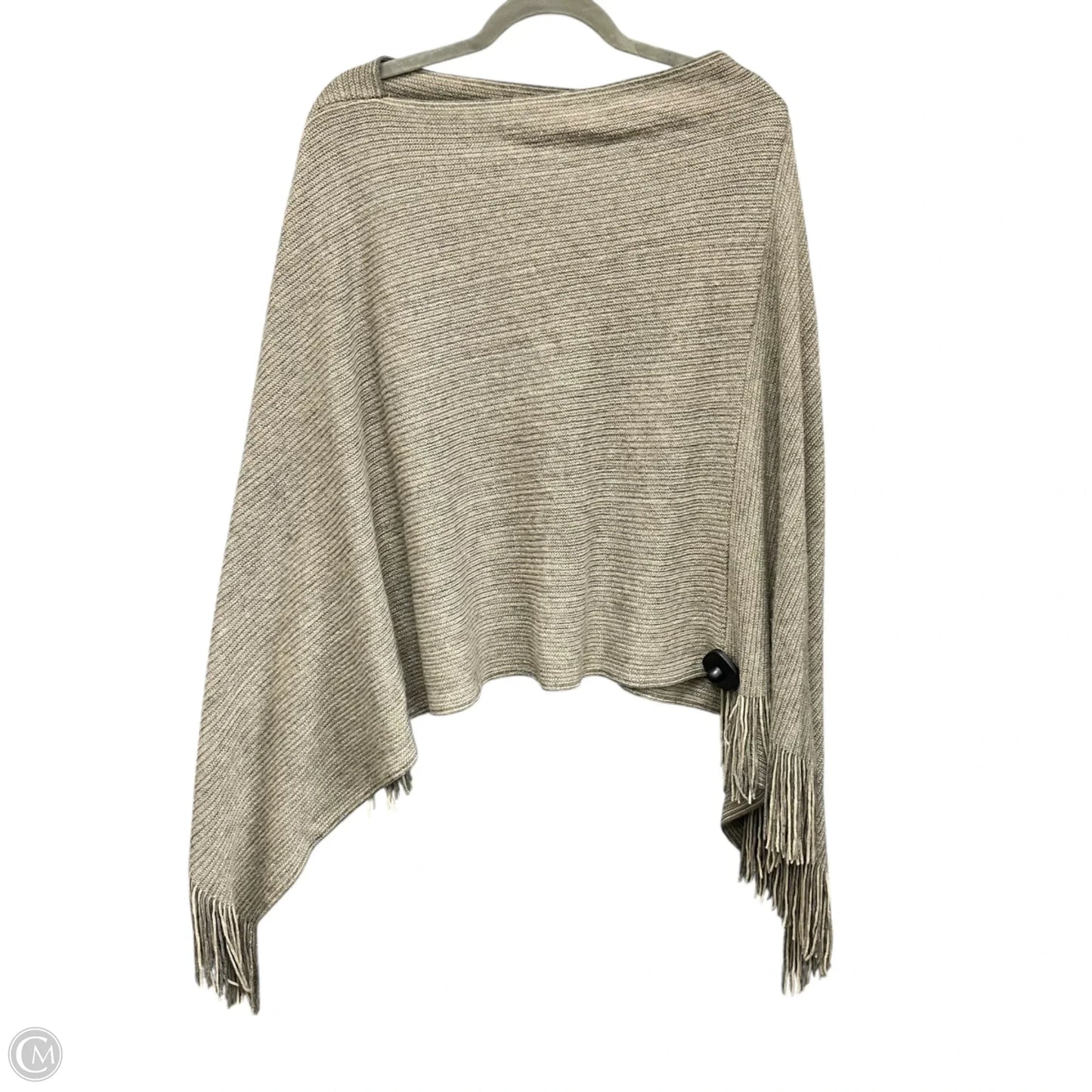Poncho By Steve Madden In Cream & Grey, Size: Osfm