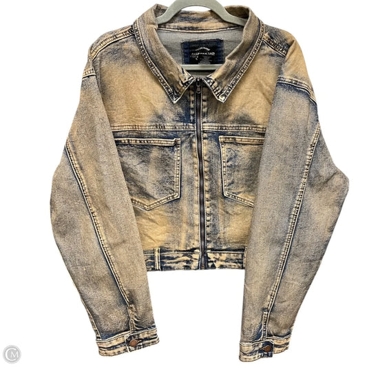 Jacket Denim By American Bazi In Blue & Tan, Size: 2x