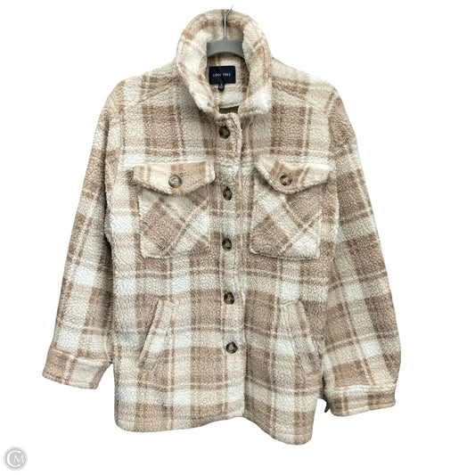 Jacket Faux Fur & Sherpa By Love Tree In Tan & White, Size: S