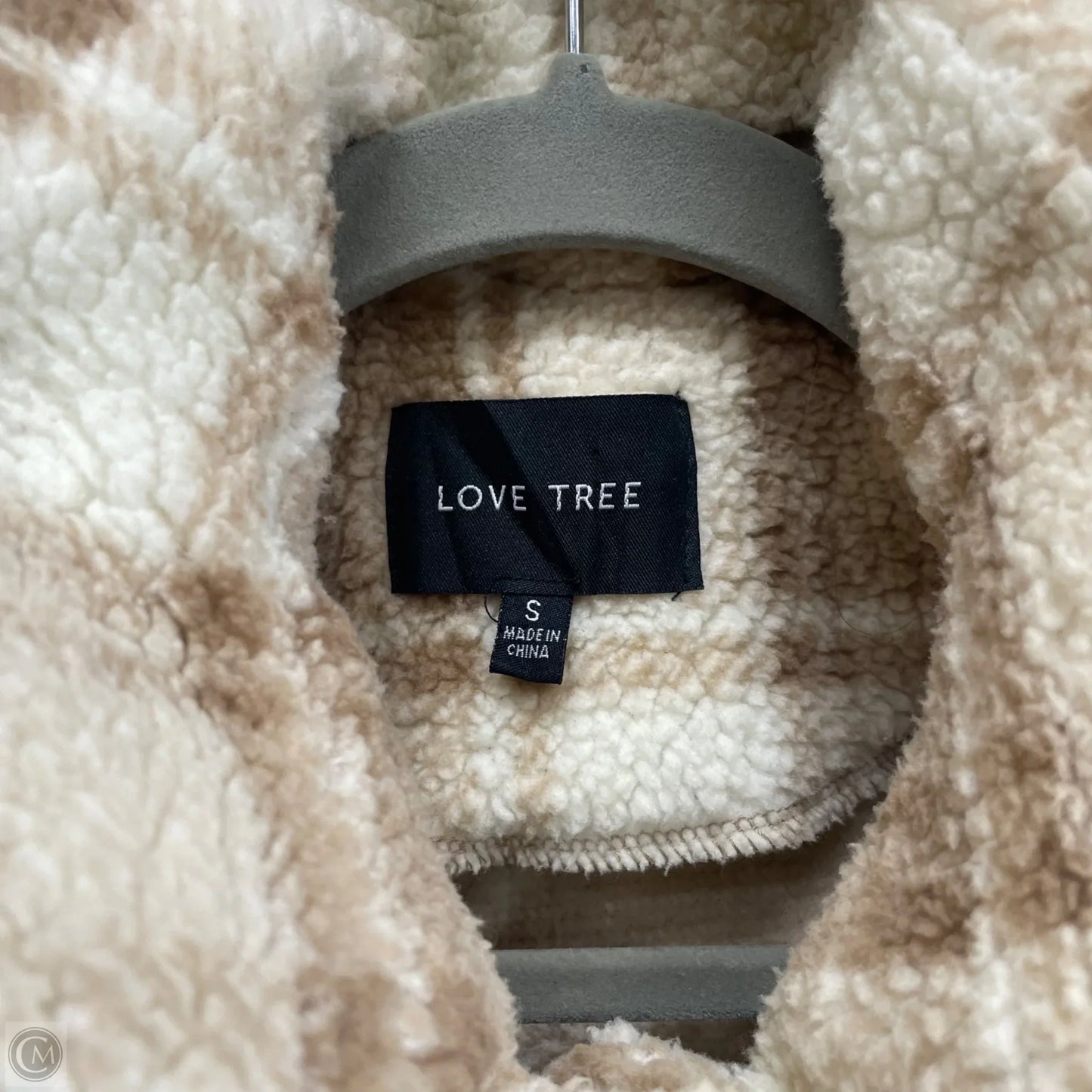 Jacket Faux Fur & Sherpa By Love Tree In Tan & White, Size: S