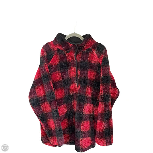 Jacket Faux Fur & Sherpa By Maurices In Black & Red, Size: 2x