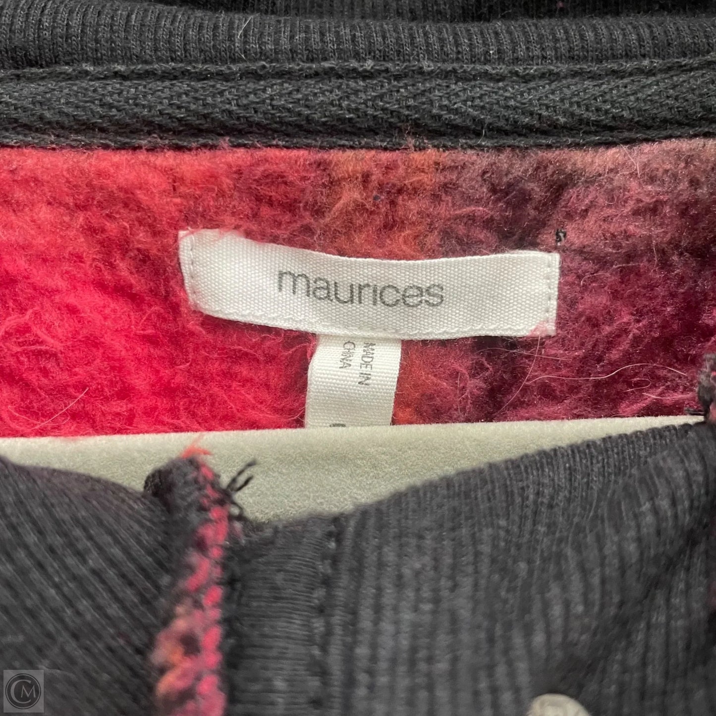 Jacket Faux Fur & Sherpa By Maurices In Black & Red, Size: 2x