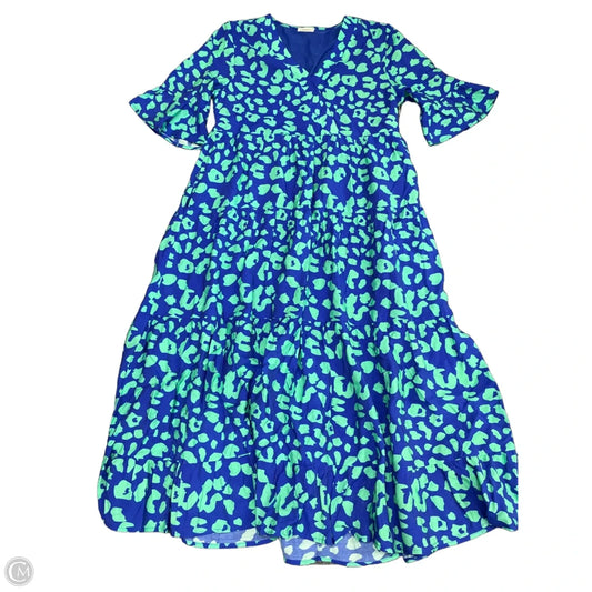 Dress Casual Midi By Jodifl In Blue & Green, Size: M
