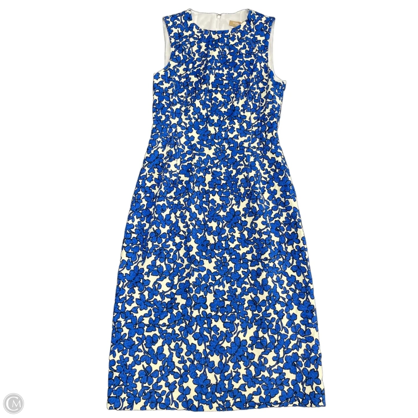 Dress Designer By Michael Kors Collection In Blue & Cream, Size: 4