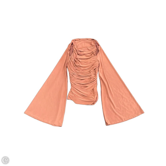 Top Long Sleeve By Fashion Nova In Peach, Size: Xs