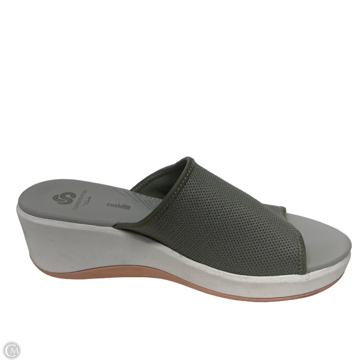 Sandals Heels Wedge By Clarks In Green, Size: 9