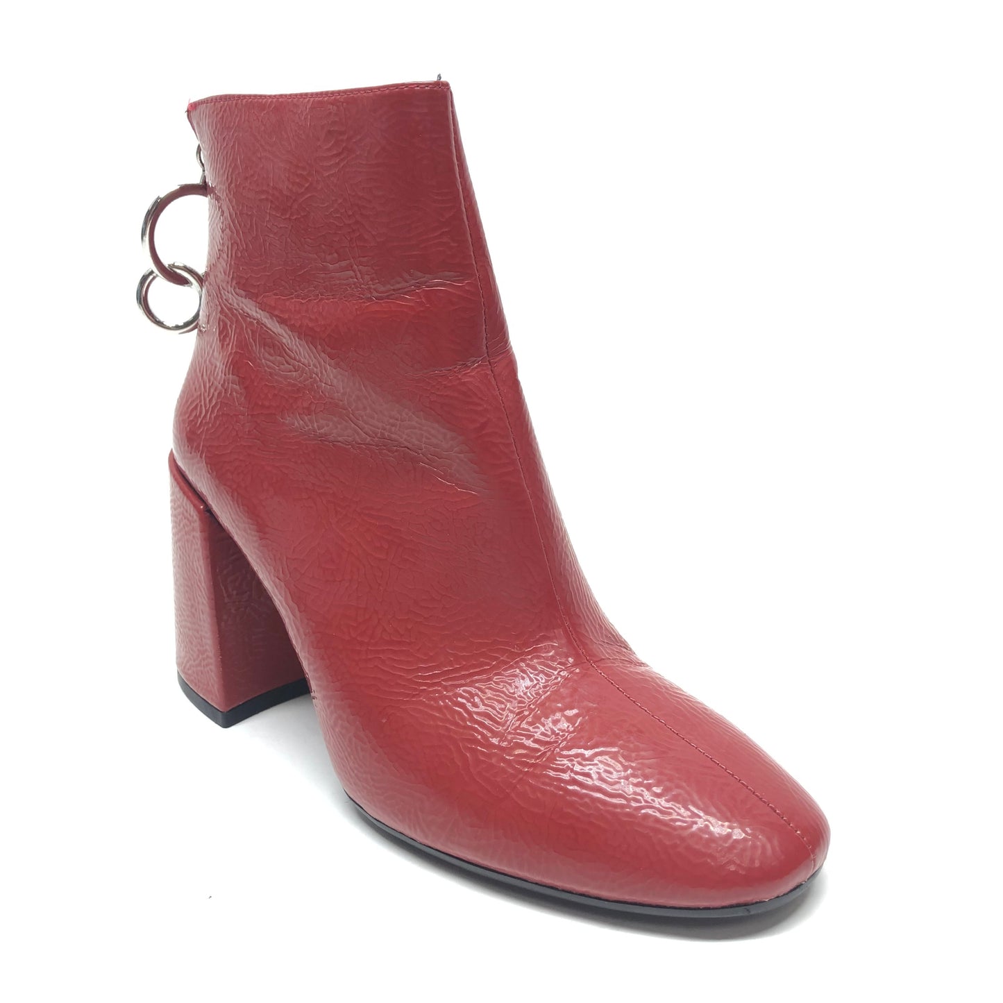 Boots Ankle Heels By Zara Women In Red, Size: 6