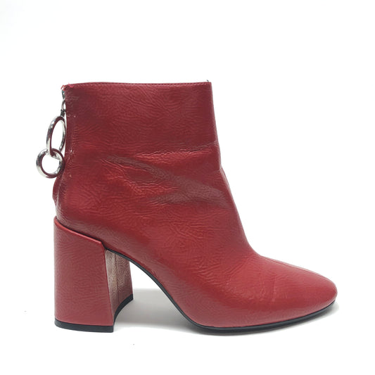 Boots Ankle Heels By Zara Women In Red, Size: 6