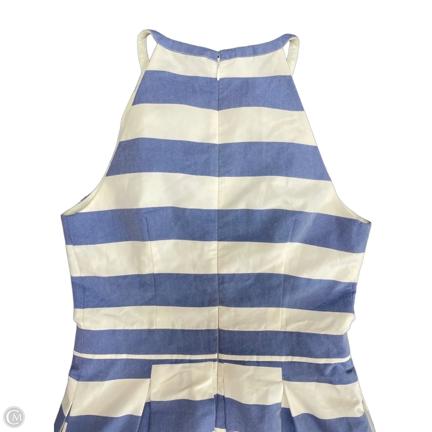 Dress Casual Midi By Limited In Blue & Cream, Size: 6