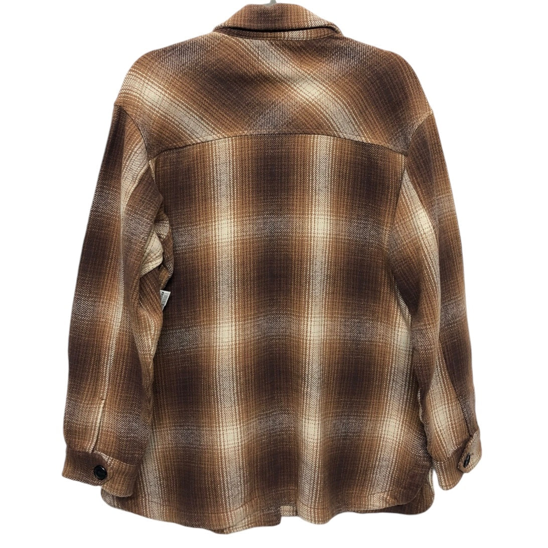 Jacket Shirt By Lucky Brand In Brown, Size: S