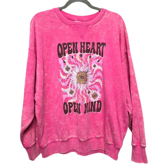 Sweatshirt Crewneck By No Boundaries In Pink, Size: L