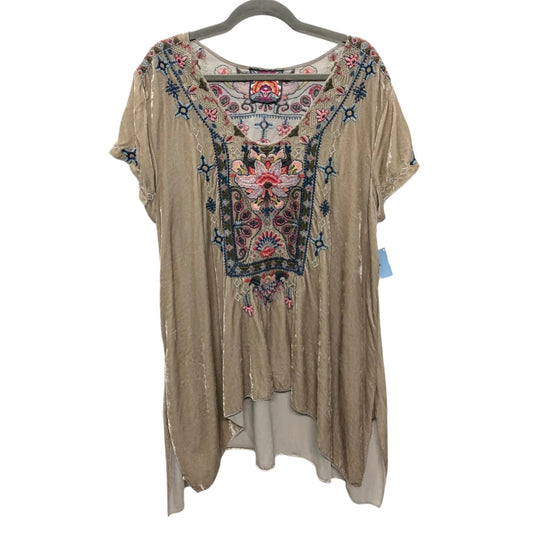 Tunic Short Sleeve By Johnny Was In Beige, Size: Xl