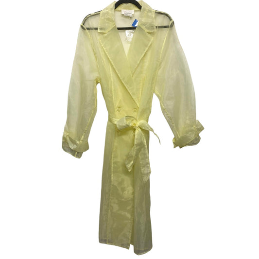 Coat Trench Coat By Anthropologie In Yellow, Size: Xl