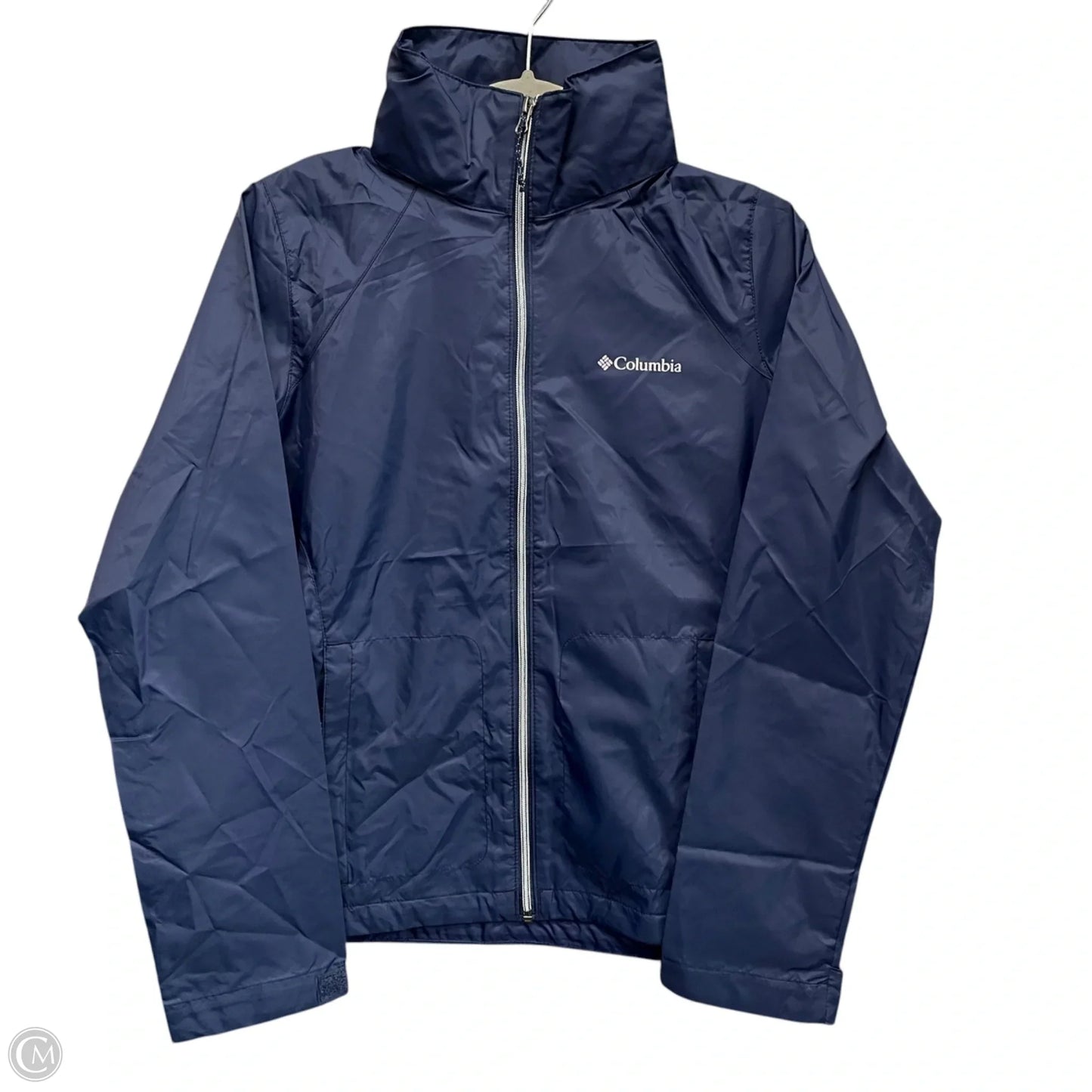 Jacket Windbreaker By Columbia In Blue, Size: S
