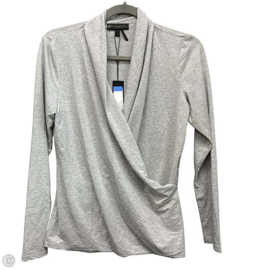 Top Long Sleeve By Donna Karan In Grey, Size: M