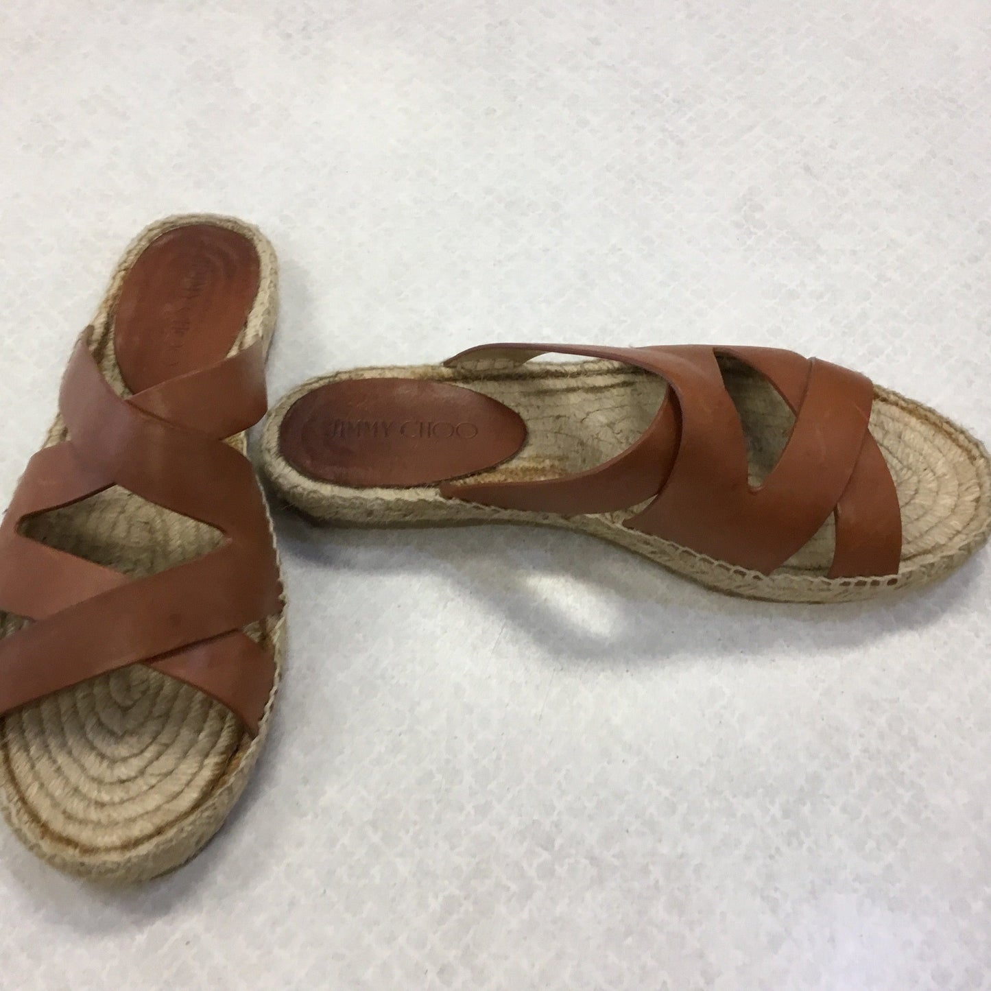 Sandals Flats By Jimmy Choo In Brown, Size: 8.5