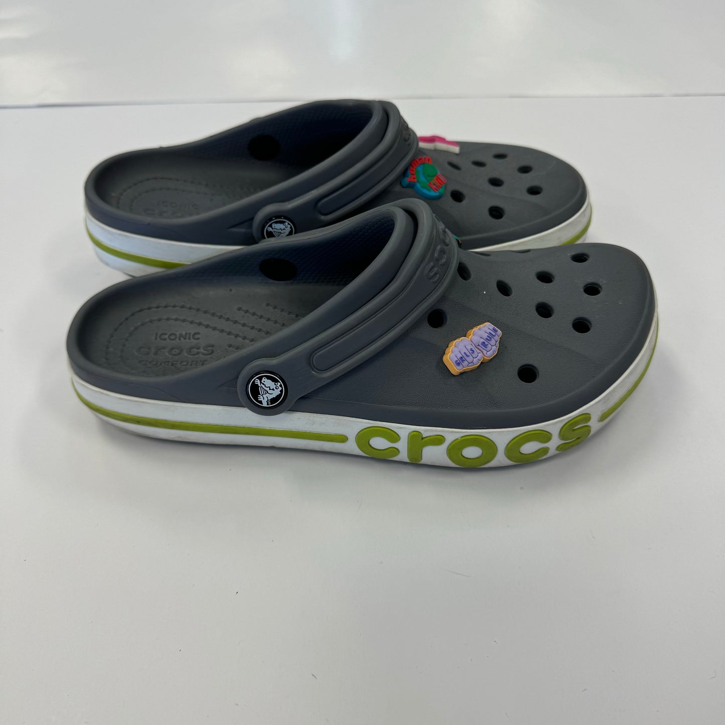 Grey Shoes Athletic Crocs, Size 8